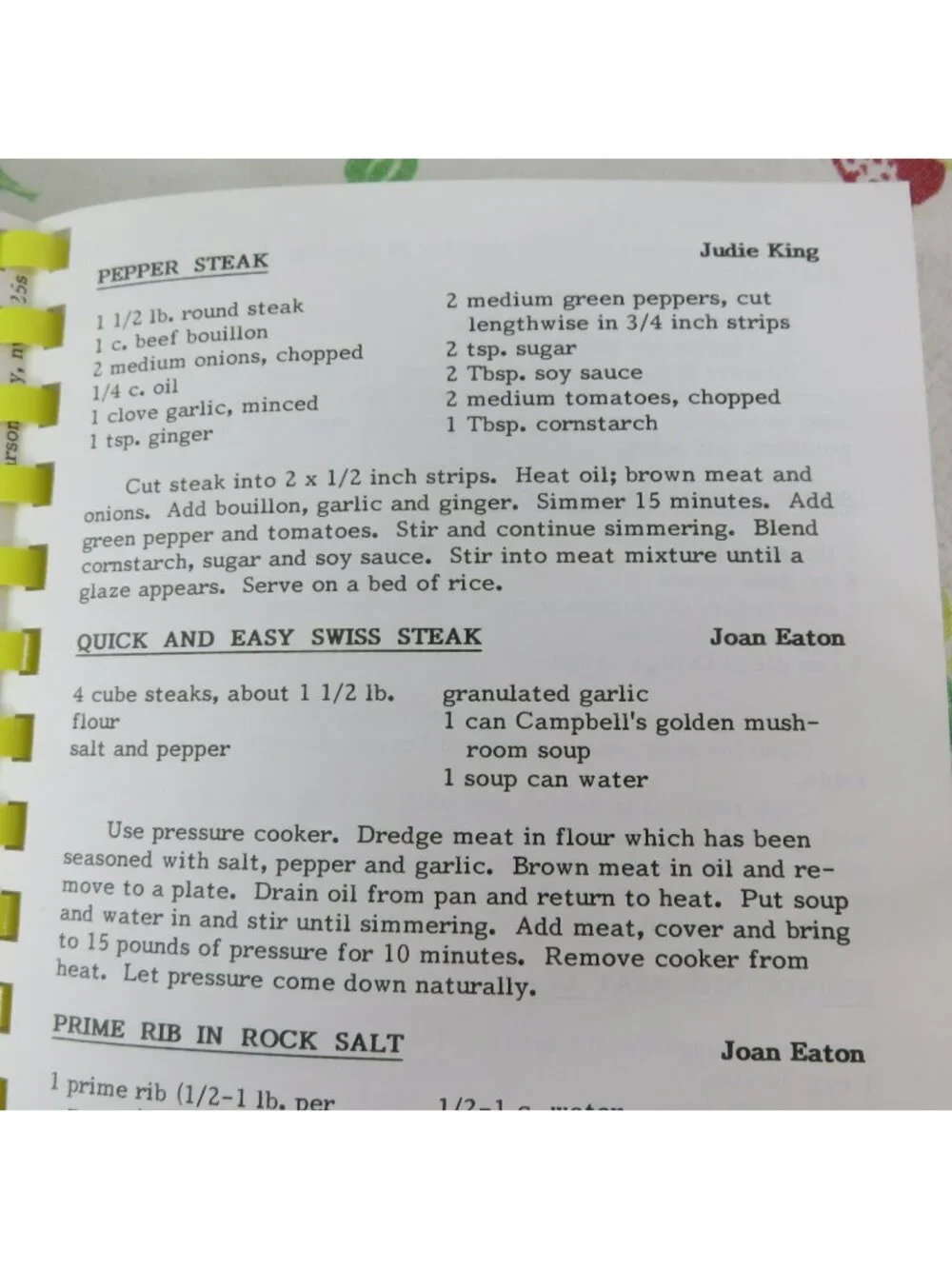 Favorite Recipes From Our Best Cooks Cookbook 1985 Christmas Party Committee